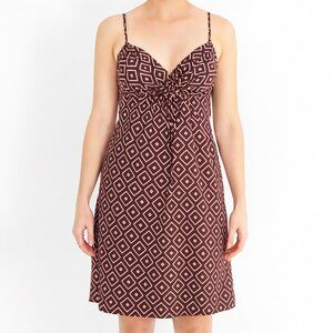 Shoshanna Retro Silk Purple Geometric Spaghetti Strap Cocktail Dress XS